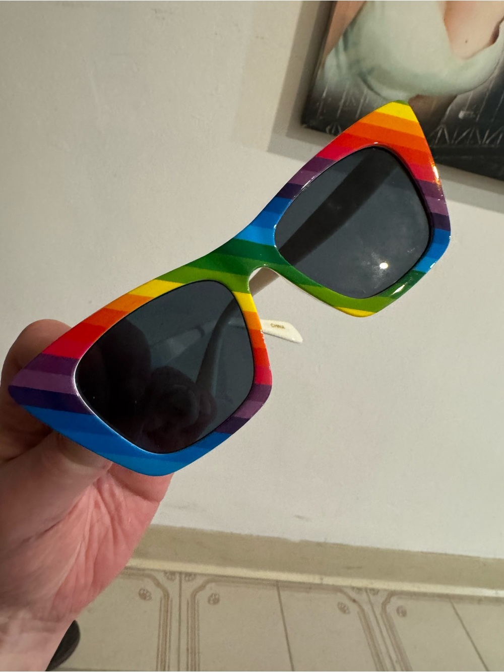 Rainbow Striped Cat-Eye Sunglasses - Bold Multicolor
